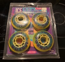 Labeda Icelites Skate Wheels 72MM 82A Clear Fear Series Teal NOS Set of 4 New 