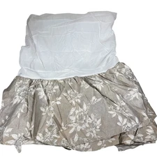 VTG Ralph Lauren Odeon Floral Gray Silver Gold French Country Bed Skirt Queen