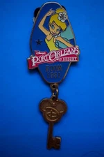 DISNEY PORT ORLEANS RESORT ROOM KEY 1991 TINKER BELL PIN - LE OF 750