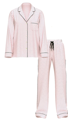 4596 【Victoria's Secret】 パジャマ 上下セット ドット柄 Victorias Secret Pants Top Shirt Polka Dot Pajama Set Cotton Pink