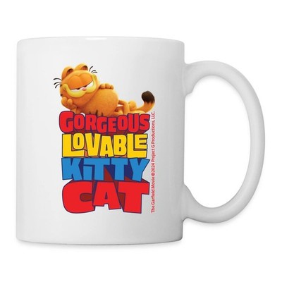 Garfield Beschriftung Gorgeous Lovable Kitty Cat Tasse, One size, Weiß
