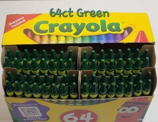 64ct Crayola Crayons (Green) Single Color Bulk Lot Wax Melting Crafts