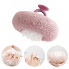 2-in-1 Sunflower Shower Sponge with Suction Cup  1 Count Pack of 1 , Purple