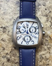 Orologio cronografo unisex Lancaster Italy alluminio con cinturino blu vera pelle #0251  