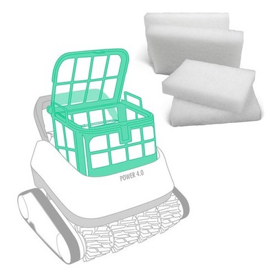 4x Filterpad Feinfilter von PureFlow für Poolroboter Power + Power Evolution 4.0