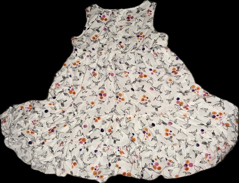 D-Signed Disney cream girls dress featuring a tiered ruffle design