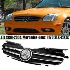 Black Front Grille Fit 1998-2004 Mercedes R170 W170 Slk230 Slk320 Grill Wemblem