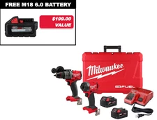 Milwaukee 3697-22x6 M18 FUEL 18V 2-Tool Combo Kit w/ 6AH Battery
