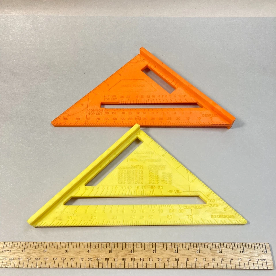 Rafter Square Lot 2 Pc Carpenter Framing Layout Plastic Empire & Johnson - Image 4 of 4