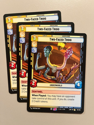 Star Wars Unlimited Two-Faced Trig x3 Play Set SWU LAW