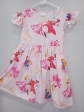 Girls Pink Aurora Disney Princess A-Line Knee Length Dress Size L Short Sleeve