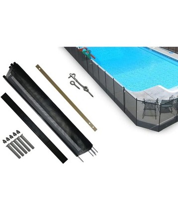 Pool Fence DIY by Life Saver Fencing Section Kit, 4 X 12-Feet, Black