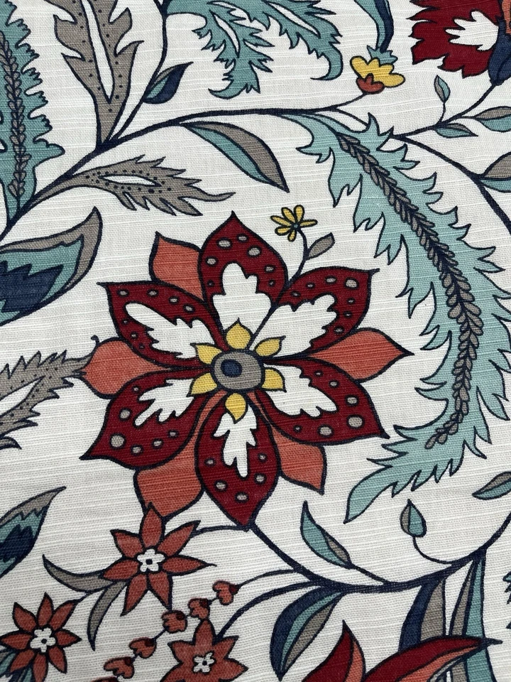 Table Runner Floral Leaf  Table Linens Dining Decor 69 X 14” Blue Teal Red - Image 3 of 4