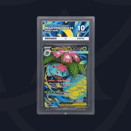 Pokemon Mega Venusaur ex Secret Rare 155/132 - Mega Evolution - Ace Gem Mint 10