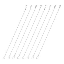8 Pcs Safety Cable Lock, 0.05 Inch x 1.31 ft Braided Security Wire Rope, Silver
