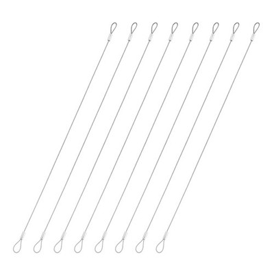 8 Pcs Safety Cable Lock, 0.05 Inch x 1.31 ft Braided Security Wire Rope, Silver