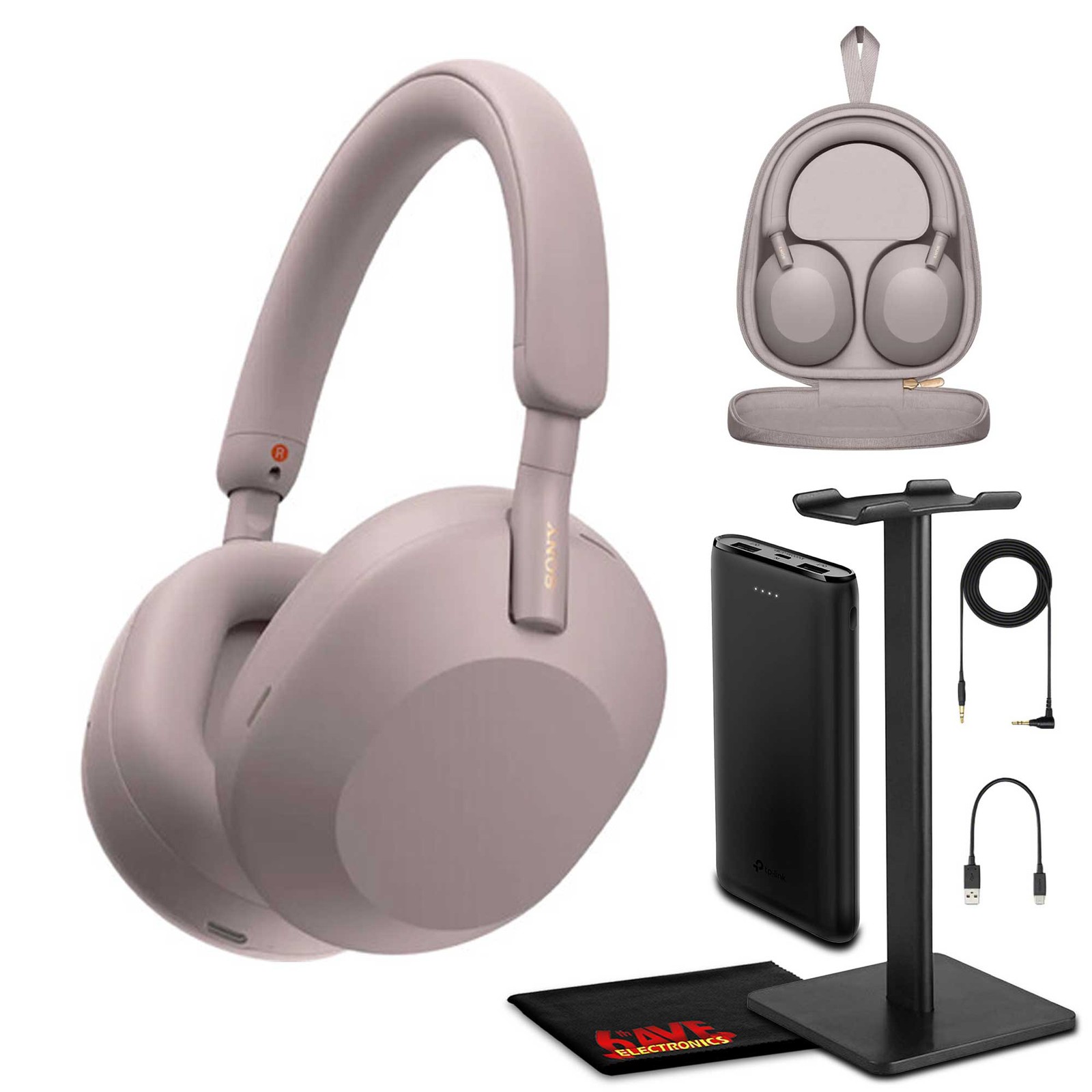 Комплект беспроводных накладных наушников Sony WH-1000XM5 с шумоподавлением (розовые)