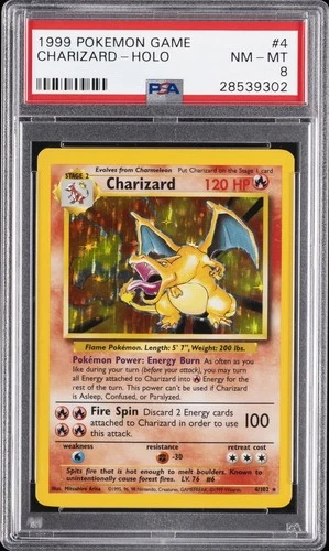 1999 POKEMON GAME #4 CHARIZARD-HOLO PSA 8