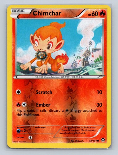 XY - Steam Siege #18/114 Chimchar Reverse Holo - Picture 1 of 2