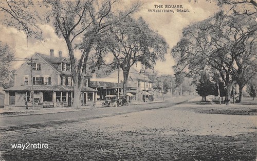 Postkarte MA Wrentham Common ""The Square"" Norfolk Co. Massachusetts c1910