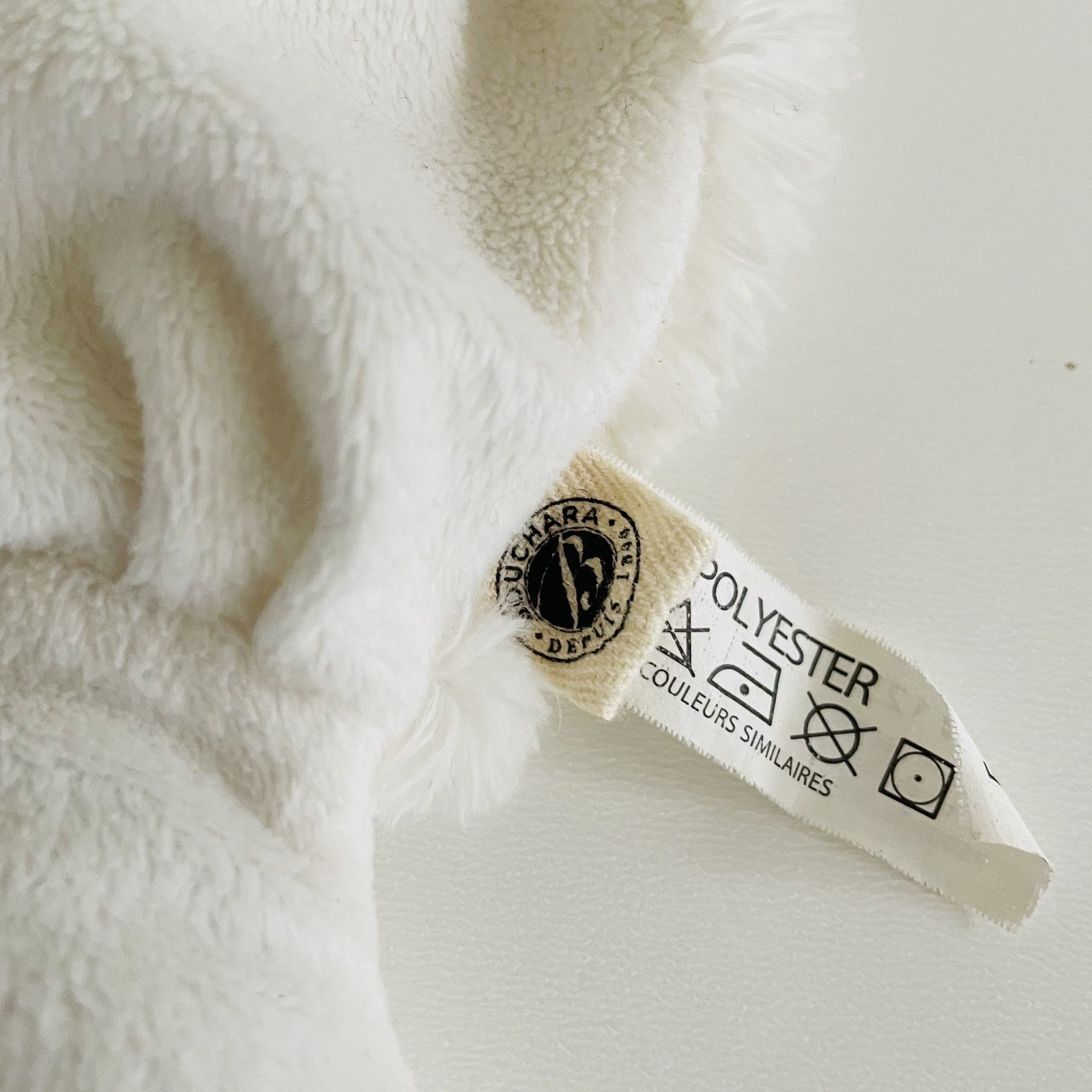Peluche Doudou Plat Lapin Blanc Bouchara Eurodif Naissance - 3