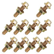 10 PCS Exhaust Manifold Bolts, Hexagonal Flange Nut Screw Anti-slip Fasteners...