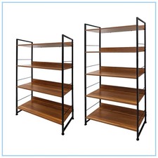 Foret Bookshelf Display Shelf Metal Storage Industrial 4/5 Tier Rack Shelf