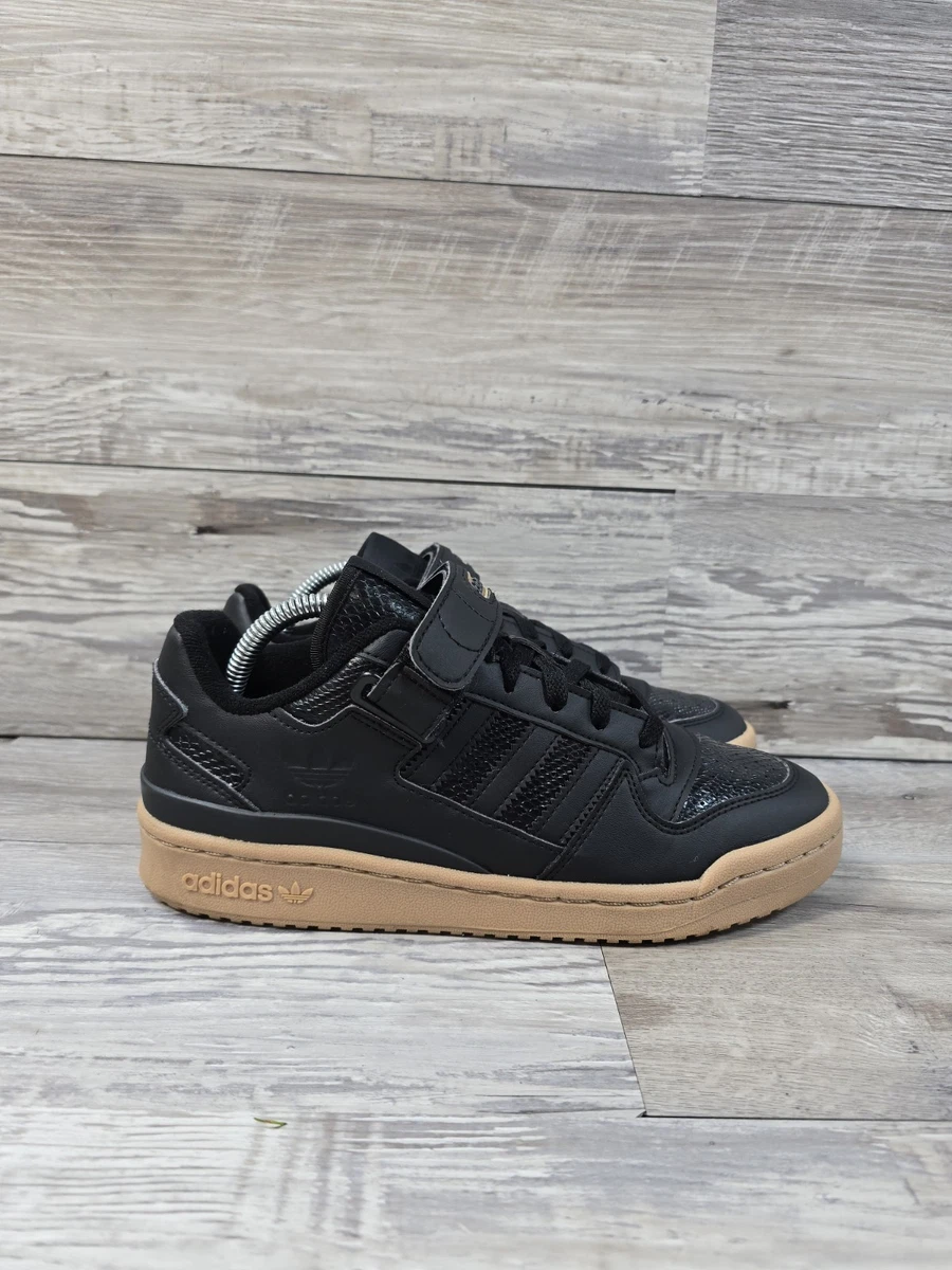 Adidas Forum Low Black and Gum/Tan Snakeskin Sneakers Size 7 adidas Forum Low Black Gum Snakeskin for Sale | Authenticity  main image 4