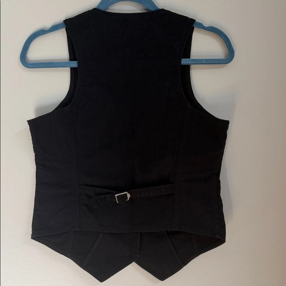 Chaleco con botones negro Y2K para mujer M Streetwear grunge pieza de capas Foto 4 de 4