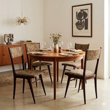 Sedie Vintage Legno Ebanizzato Tessuto Italia Anni 60 Originali