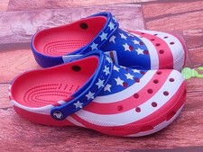 Crocs Classic Clog M8 W10 American Flag Stars Stripes USA Patriotic Classic NEW