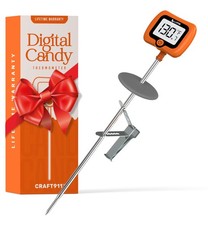 Digital Candy Thermometer with Pot Clip, 10" Long Stainless Steel Probe, Inst...