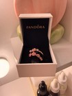 PANDORA Rose Gold Pink Floral Flowers Ring Size 6 ( size adjustable ) — photo 4