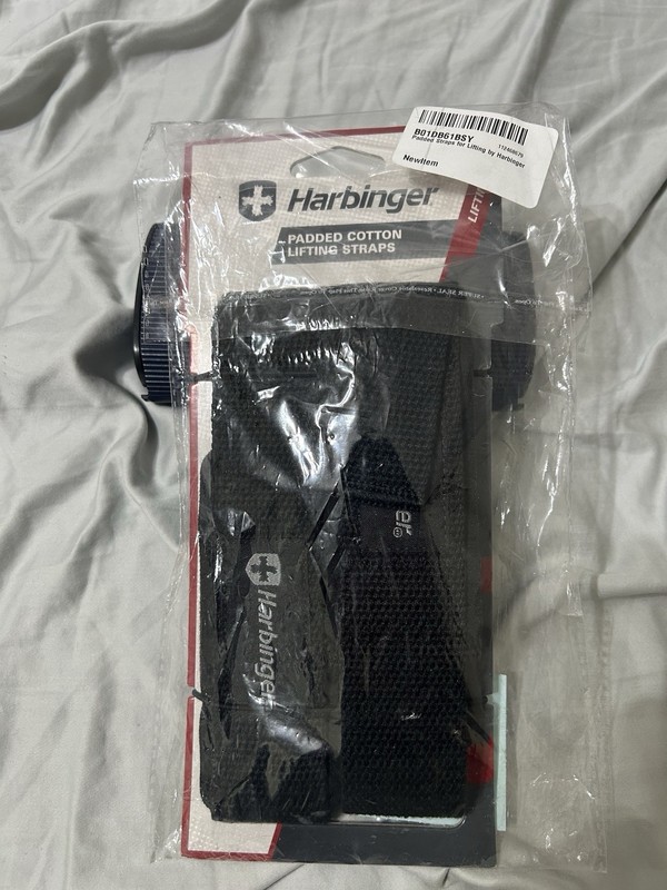 Harbinger Padded Cotton Lifting Straps: 21.5 Length/1.5 Width Brand New: