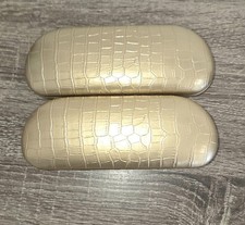 Dana Buchman Gold Colored Eye Glass Cases 6.25" x 2.25 x 1.75" JUST CASES Lot 2