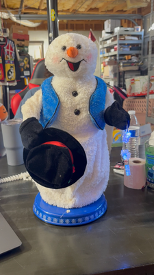 RARE HTF Vintage Gemmy Singing Spinning Snowflake Snowman