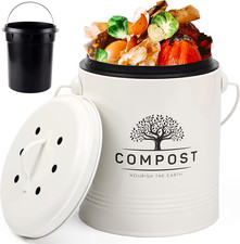 Kitchen Compost Bin, 5 Liter/1.3 Gallon Countertop Compost Bin with Lid, Indoor