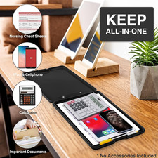 Clipboard with Storage, Plastic Storage Clipboards with Low Profile Clip, Nur...