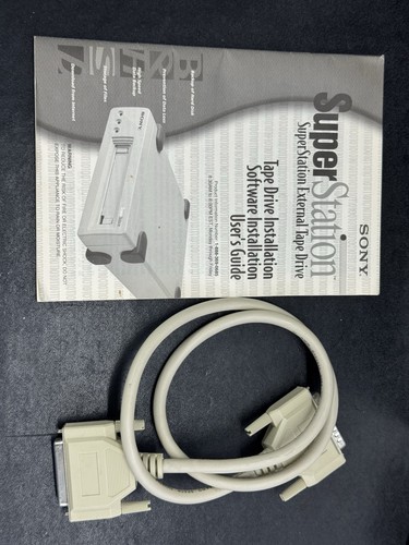 Sony Super Station Parallel Port Tape Backup System w/ Cable Power Cord Manual - Afbeelding 8 van 12