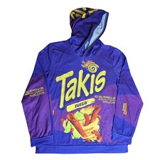 Takis Fuego AOP Hoodie Youth XL 13-14 Y Hot Chili Lime Graphic Pullover EUC