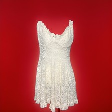 Vintage 90s Frederick s of Hollywood 2X Ivory Sheer Lace Babydoll Nightie
