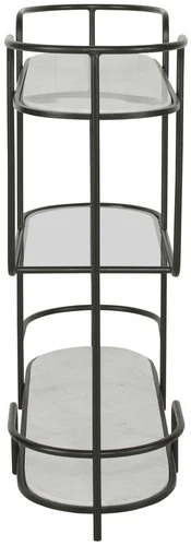 Uttermost 25174 Trolley Bar 14"W Marble Top and Iron - White - Picture 5 of 7