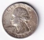 1964 Silver Washington Quarter  90% Silver  Circulated Good Condition #1203