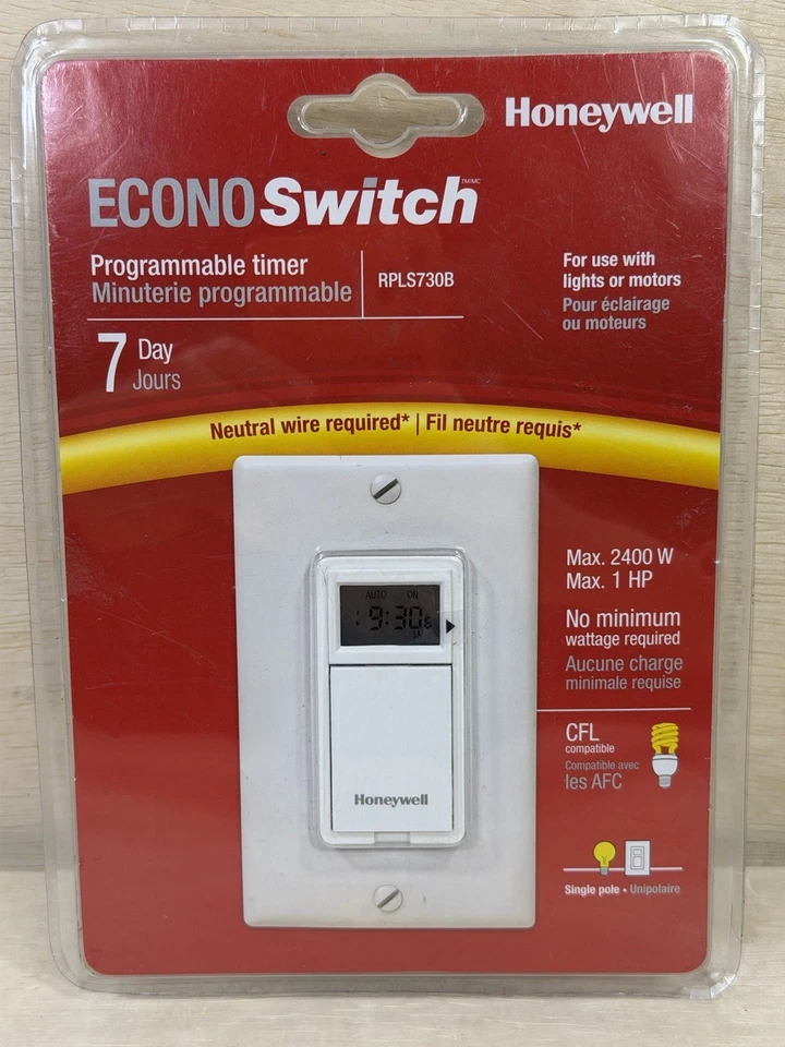 Interruptor programable de 7 días Honeywell Home RPLS730B blanco Foto 2 de 4