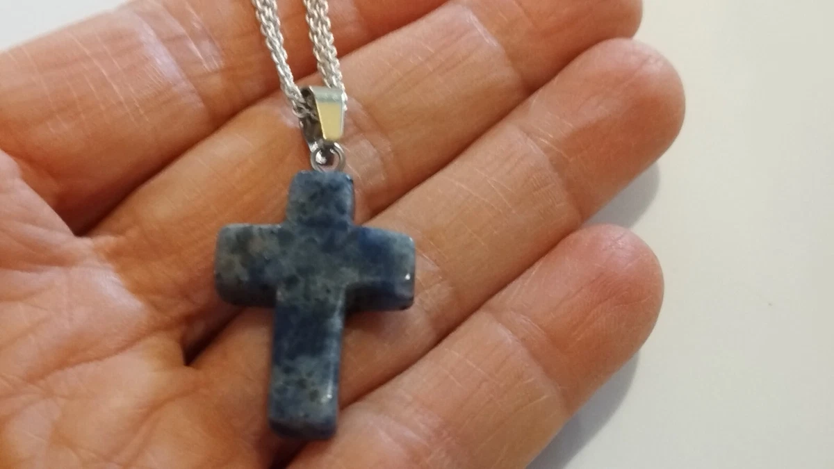 Marble cross necklace sale