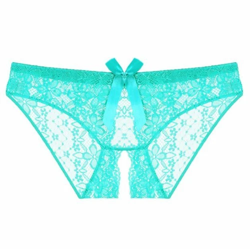 Sexy Damen-Dessous Spitze durchsichtig Unterwäsche Schleife Slip freche Schritt Höschen - Bild 19 von 28