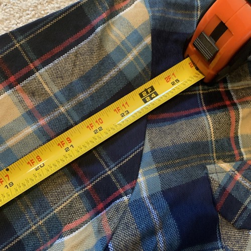Vintage Sears Flannel Shirt Perma-Prest Red Blue Plaid Large 1960’s W/ Tags READ - Picture 5 of 17