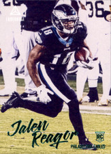 JALEN REAGOR 2020 Panini Chronicles Luminance Update Green RC #221 Eagles Pats