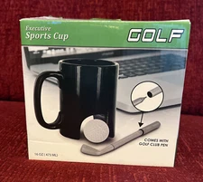 Executive Sports Cup Golf With Golf Club Pen Smart Planet Black New In Box