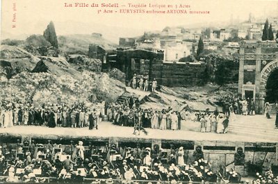 BEZIERS La Fille du Soleil Lyrische Tragödie Eurystès umarmt sterbende Artona 